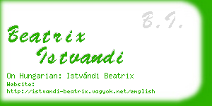 beatrix istvandi business card