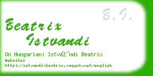 beatrix istvandi business card